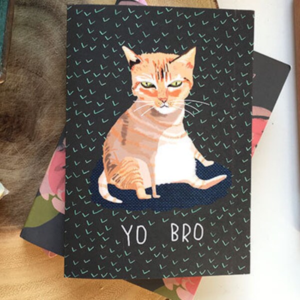 Yo, Bro tarjeta de gato gracioso cc104