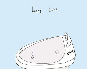 Happy Bidet card birthday greeting funny cc66