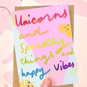 Unicorns & Sparkly things card cc360