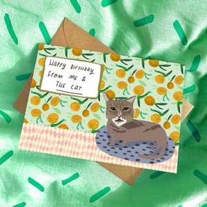 Carte Joyeux anniversaire de ma part et du chat cc165