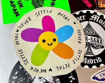 Never settle petal vinyl sticker
