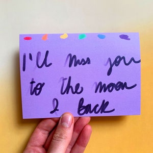 Te echaré de menos a la luna y tarjeta posterior cc303