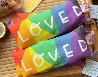 LOVED handmade lavender eyebag with rainbow background colours. For yoga meditation deep sleep.