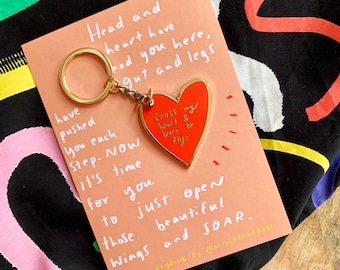 Enamel Keyring: Cross my Heart & Learn to Fly