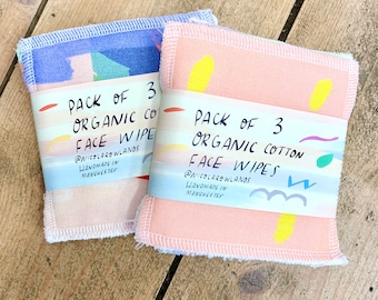 Organic cotton reusable facewipe set