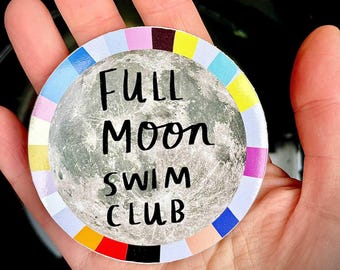 Full Moon Swim Club vinyl sticker