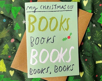 Kerstlijst kerstkaart: BOEKEN