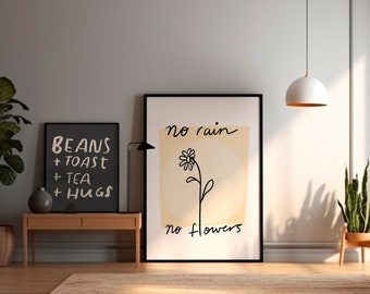 No Rain no flowers print