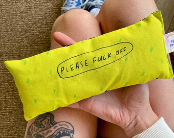 Pls Fck Off Handmade Lavender Eye Bag for relaxation yoga meditation and zen