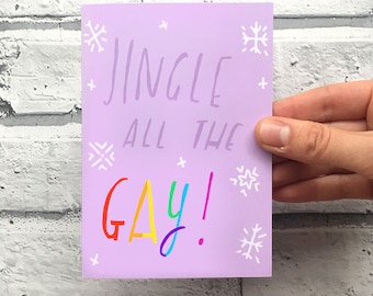 Jingle all the GAY! kaart cc283 los of uit een pak!