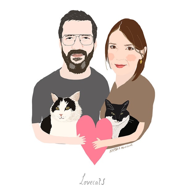 Retrato familiar personalizado: OCTUBRE familia de cualquier tamaño