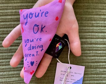Sensory lavender palm bag for nerves: you're OK