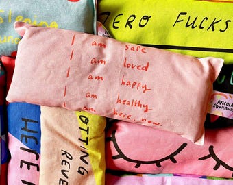 I am safe loved and healthy handmade lavender eyebag
