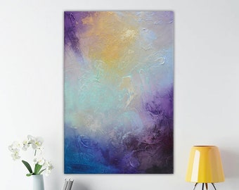 Abstract textured painting, original textural, large painting, purple and blue, original painting on wood, modern textured art, original art