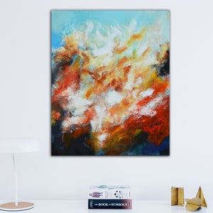 Red and blue Abstract Painting, colorful vibrant bold painting, Original Painting on canvas, canvas wall art