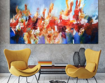 Peint à La Main Moderne Abstrait Peinture à Lhuile Sur Toile Art