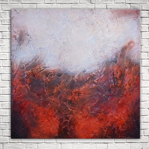 Large red Abstract Painting, Textured Original Painting on wood, Red Painting, Unique painting, high end art, contemporary