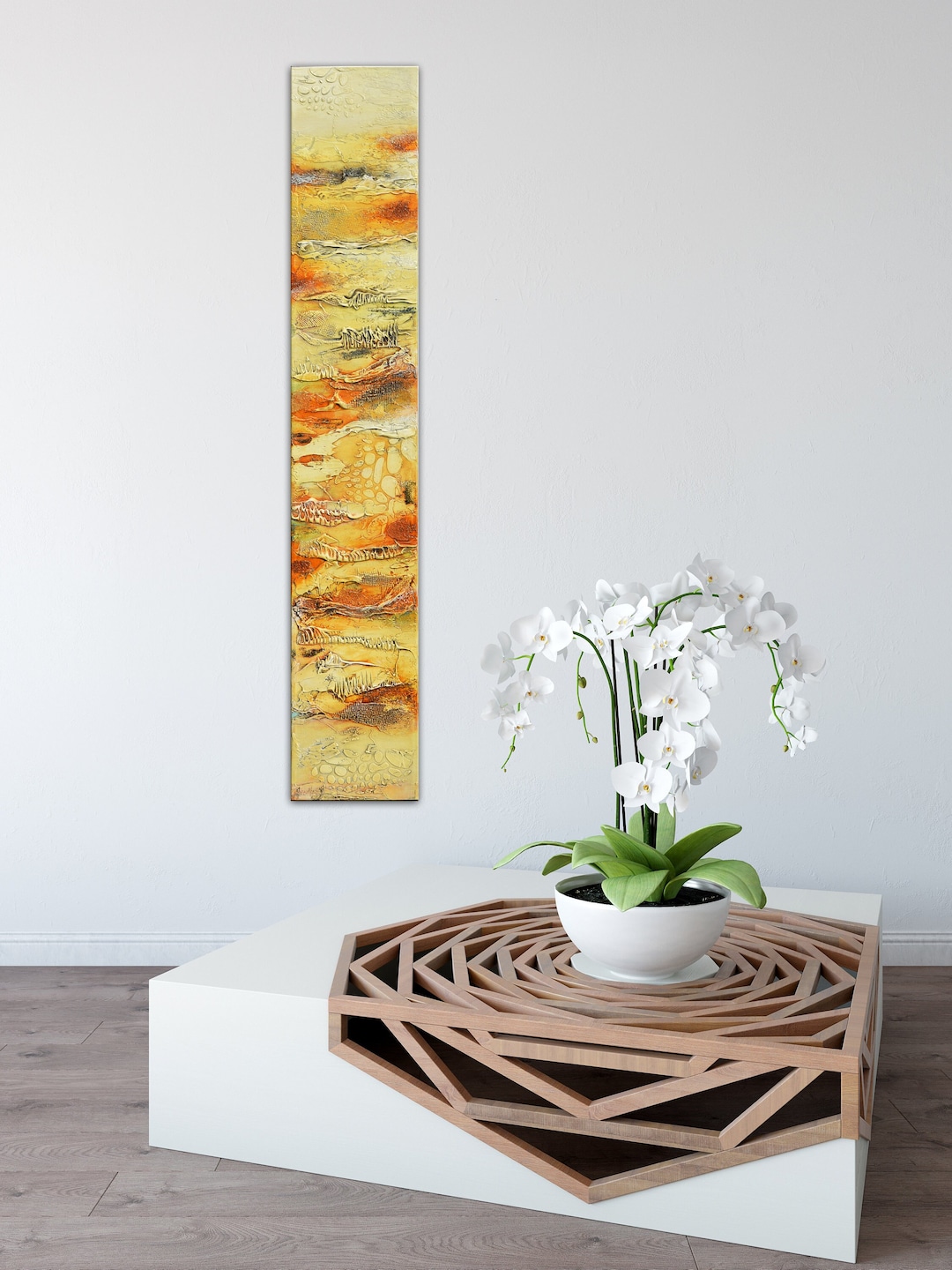 Tall Long Narrow Abstract Painting Original Painting Mixed Etsy