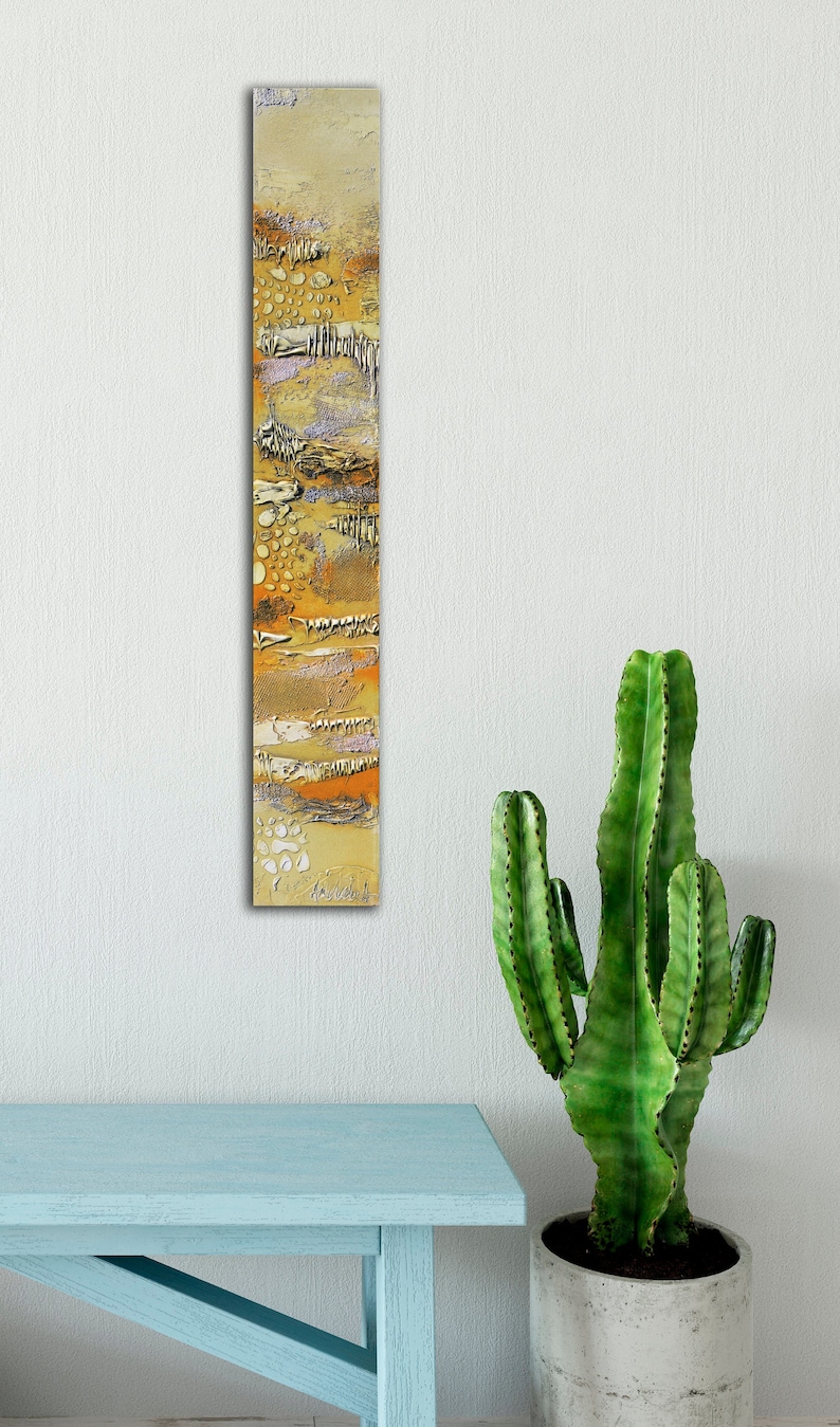 Tall Long Narrow Abstract Painting Original Painting Mixed Etsy Sweden
