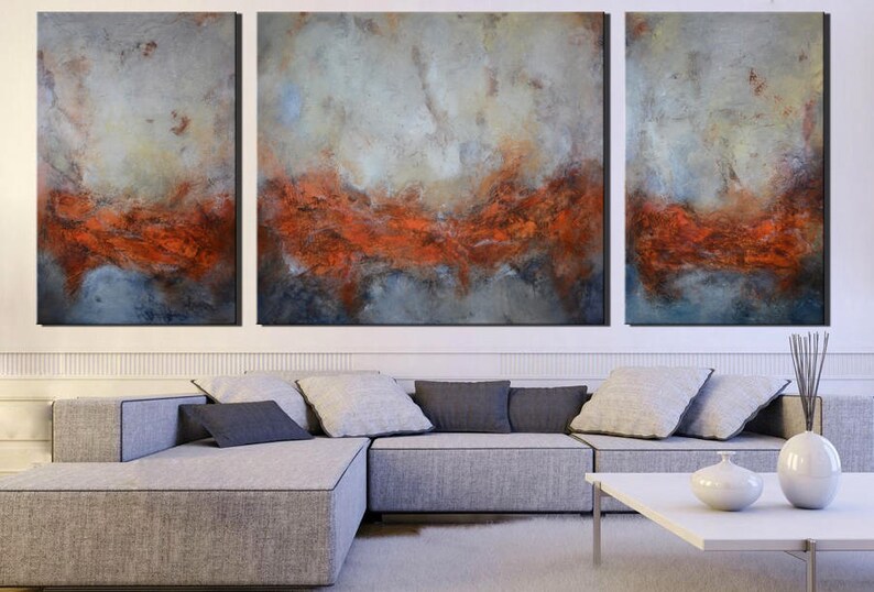 Large Wall Art Abstract painting Lobby Art Waiting Room Etsy