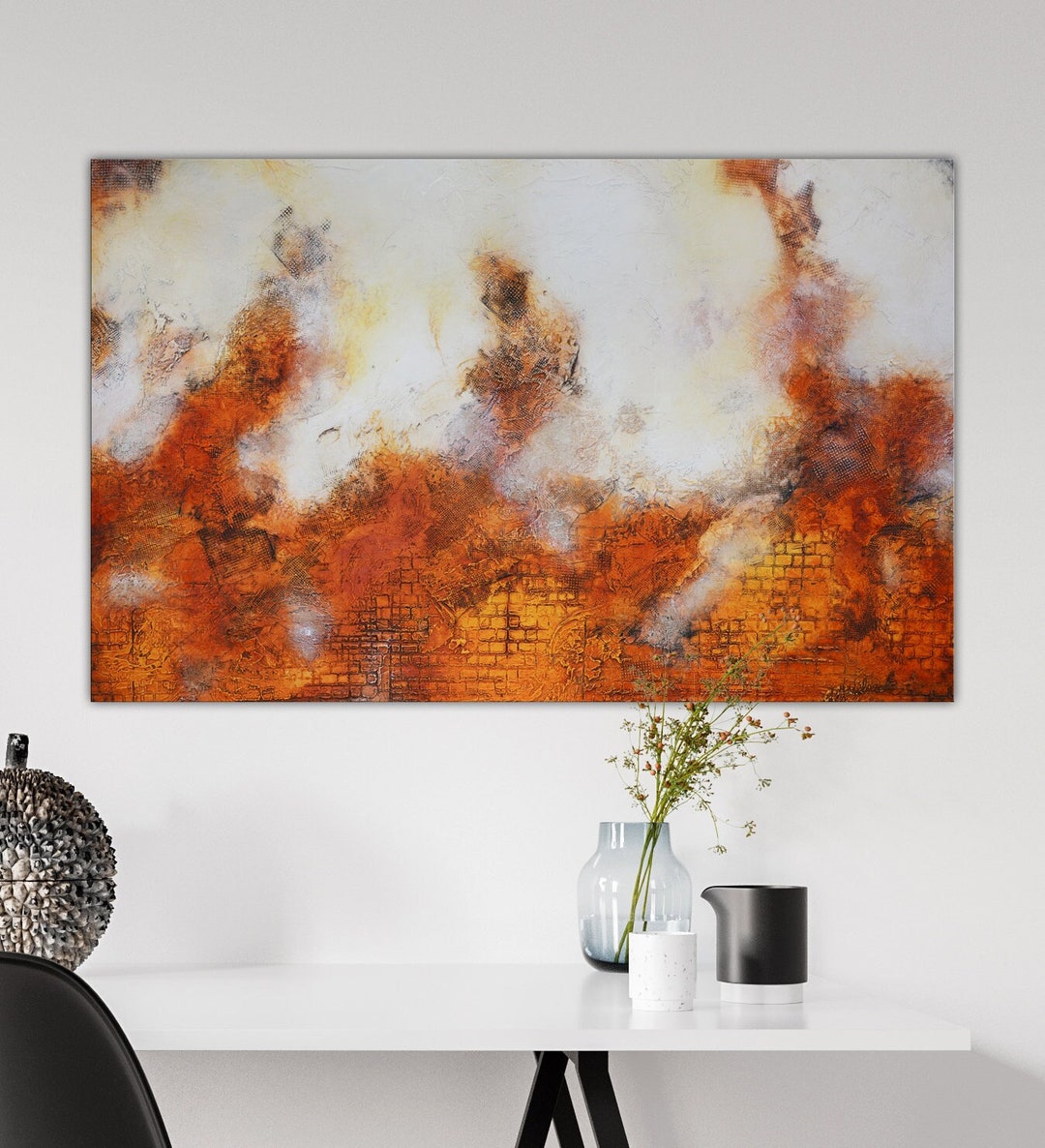 Bold Colorful Large Abstract Painting, Art for Collector, One of a Kind