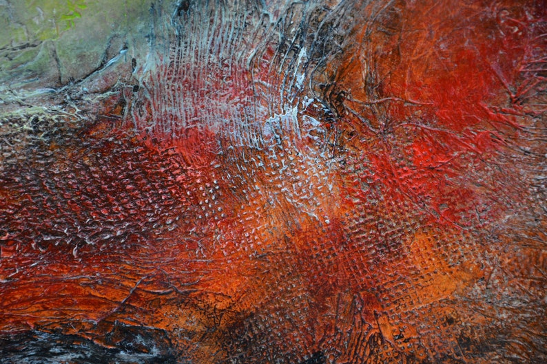 Large Abstract Painting Original Painting Red Grey Abstract Etsy