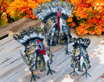 Rustic Metal Turkey Decor Handmade