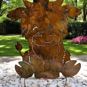 Rustic Metal Bison Sculpture: Western Farmhouse Decor