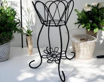 Wrought Iron Blossom Plant Stand 20&quot;, Home, Garden, Patio, Indoor, Outdoor Decor, Rustic Pot Holder