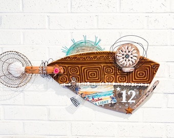 Ka’anapali Tiki Fish, Driftwood Wall Art, Recycled Art, Coastal Decor, Maui, Reclaimed Wood, Gift