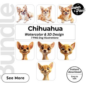 Chihuahua Dog Cipart, Clipart Designs, Dog Breed PNG File cute dog clipart bundle dog breeds pack, cartoon dog png, dog 3d clipart,