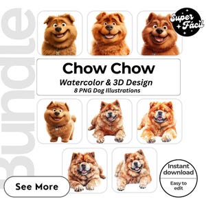 Chow Chow Dog Cipart, Clipart Designs, Dog Breed PNG File cute dog clipart bundle dog breeds pack, cartoon dog png, dog 3d clipart,