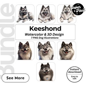 Keeshond Dog Cipart, Clipart Designs, Dog Breed PNG File cute dog clipart bundle dog breeds pack, cartoon dog png, dog 3d clipart,