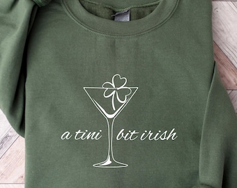 Funny St. Patrick's Day Shirt, A Tini Bit Irish, St. Patrick's Day Shirt,Cute St. Patricks Day Shirt,Cute 90s St Paddy Outfit,Shamrock Shirt