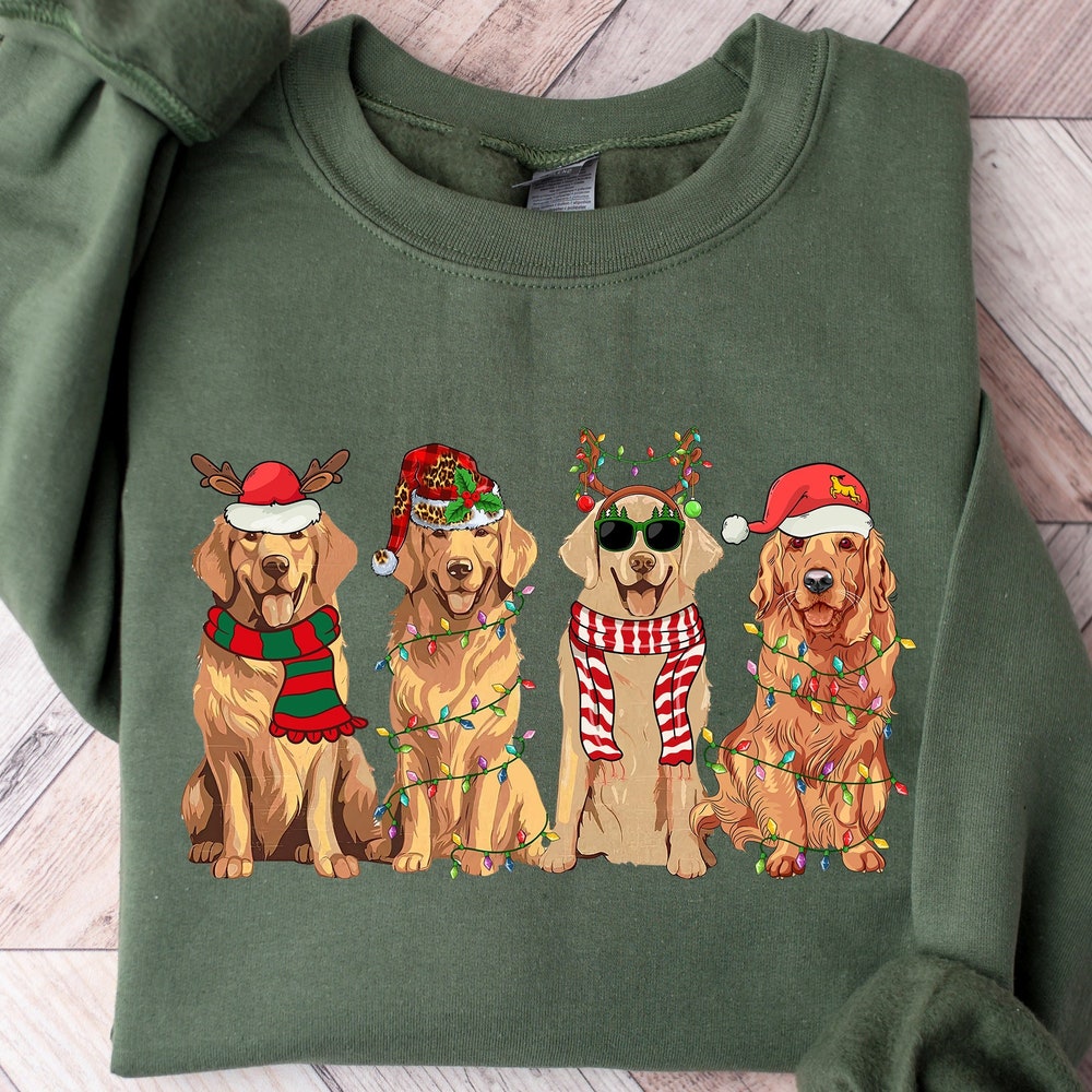 Christmas Dog Sweatshirt, Christmas Golden Retriever Shirt, Christmas Shirt, Christmas Gift, Dog Christmas Sweatshirt, Christmas Sweater Onlytee