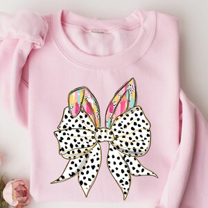 Dalmatian Bunny Coquette Bow Shirt, Easter Bunny Shirt, Bunny Easter Ear Shirt, Easter Ear Shirt, Bunny Lover Shirt, Easter Bunny Shirt