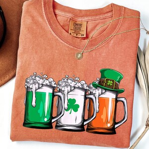 Comfort Colors® Irish Beer St. Patrick&#39;s Day Shirt, Paddy&#39;s Day Drinking Team Tee, Shamrock & Ireland Flag Shirt, Gift For Beer Lover