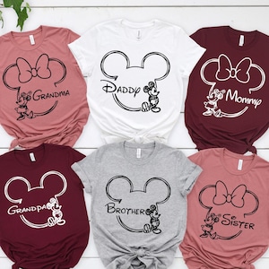 Custom Name Disney Family Matching Trip Shirt, Disney Mickey and Minnie Vacation Shirt, Disneyland Personalized Family Holiday,Disney Mickey