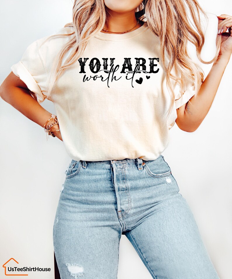 Comfort Colors® You Are Worth It Shirt, Women's Christian Shirts, Girly Faith Shirt, Christian Shirt Inspirational Gift, Bible Verse Shirt image 6