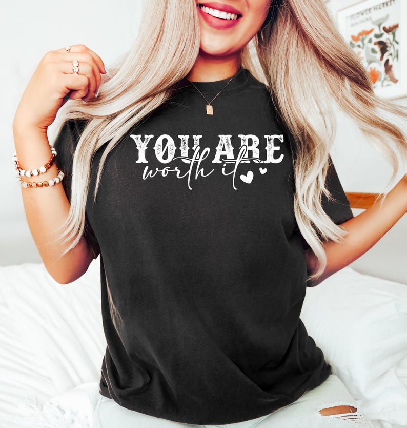 Comfort Colors® You Are Worth It Shirt, Women's Christian Shirts, Girly Faith Shirt, Christian Shirt Inspirational Gift, Bible Verse Shirt image 7