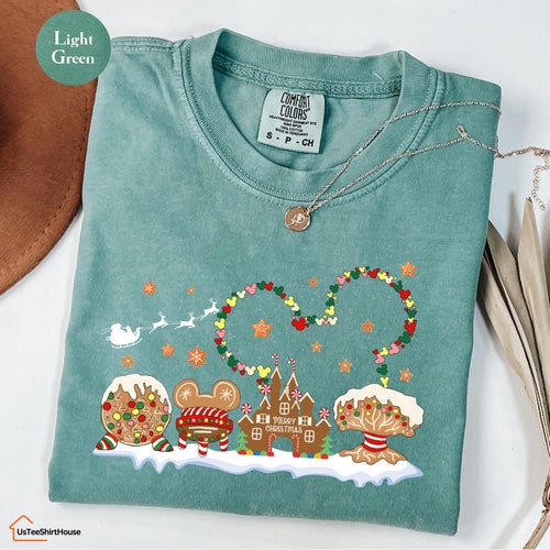 Comfort Colors® Disney Gingerbread Castle Shirt, Christmas Castle Shirt, Disney Christmas Shirt, Mickey Christmas Shirt, Christmas Family