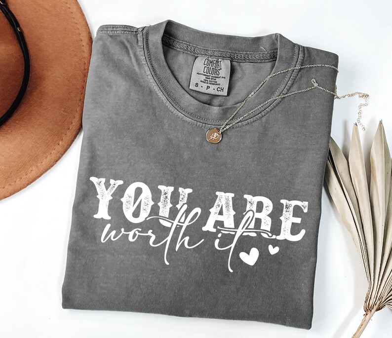 Comfort Colors® You Are Worth It Shirt, Women's Christian Shirts, Girly Faith Shirt, Christian Shirt Inspirational Gift, Bible Verse Shirt image 4