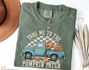 Comfort Colors® Fall Pumpkins Shirt, Take Me to the Pumpkin Patch Shirt, Fall Truck Shirt, Pumpkin Patch, Autumn Shirt, Thanksgiving Gift