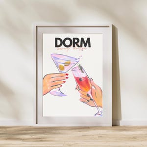 Slaapzaalprint | Muurkunst slaapzaal | Slaapzaal afdrukbaar | Alcoholkunst aan de muur | Slaapzaaldecoratie| Typografieafdruk |  Barwagenafdruk | Muurkunst keuken |