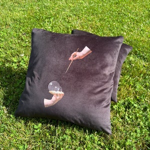 Velvet Throw Pillow Cover with Oil Painting|Pillow Cover 20x20|Pillow Cover 18x18|Velvet Pillow Case|Velvet Pillow Cover|Unique Pillow Case