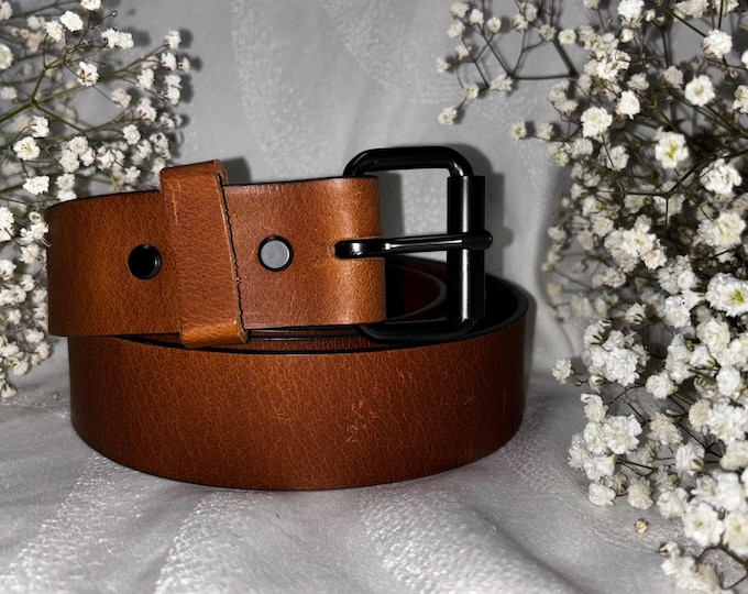 Full Grain Leather Belt: Custom-Sized, Hermann Oak & Water Buffalo