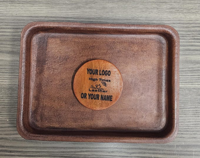 Custom Full Grain Veg-Tan Leather, Valet Leather Tray, Catch all Tray ,Hand made in Texas