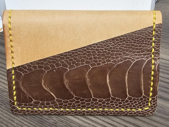 5 Pocket wallet with Italian or Exotic Ostrich leg, Caiman, and Alligator Leather Credit Card Wallet
