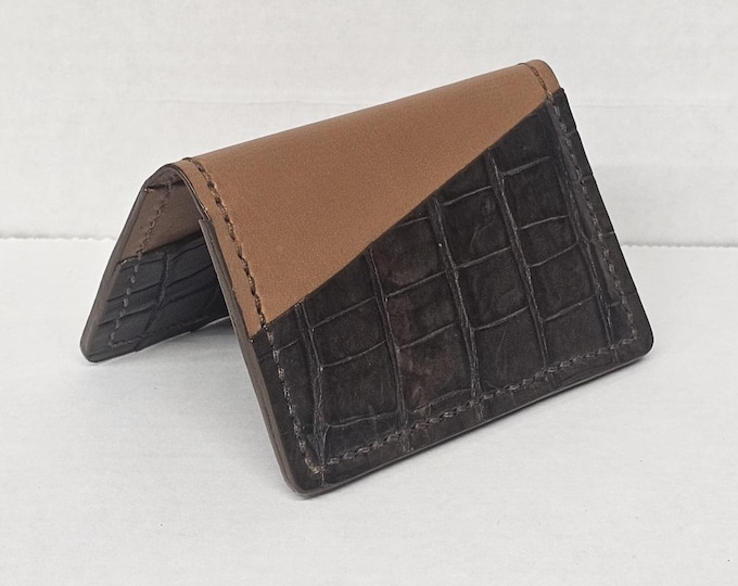 Exotic Leather 5-Pocket Wallet: Ostrich Leg, Caiman, Alligator