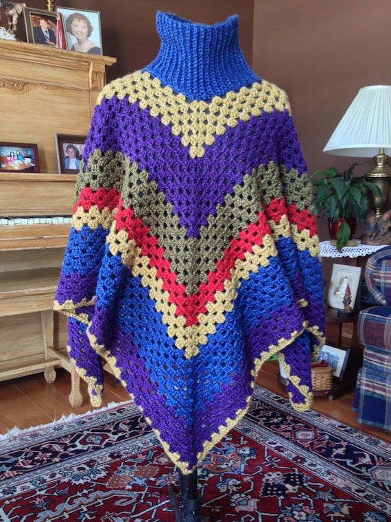 Crochet turtleneck poncho pattern cheap